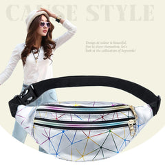 Geometric Waist Pack Laser Chest Phone Pouch Sport Purse Pocket