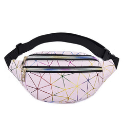 Pink Silver Fanny Pack Belt Bag Chest Phone Pouch