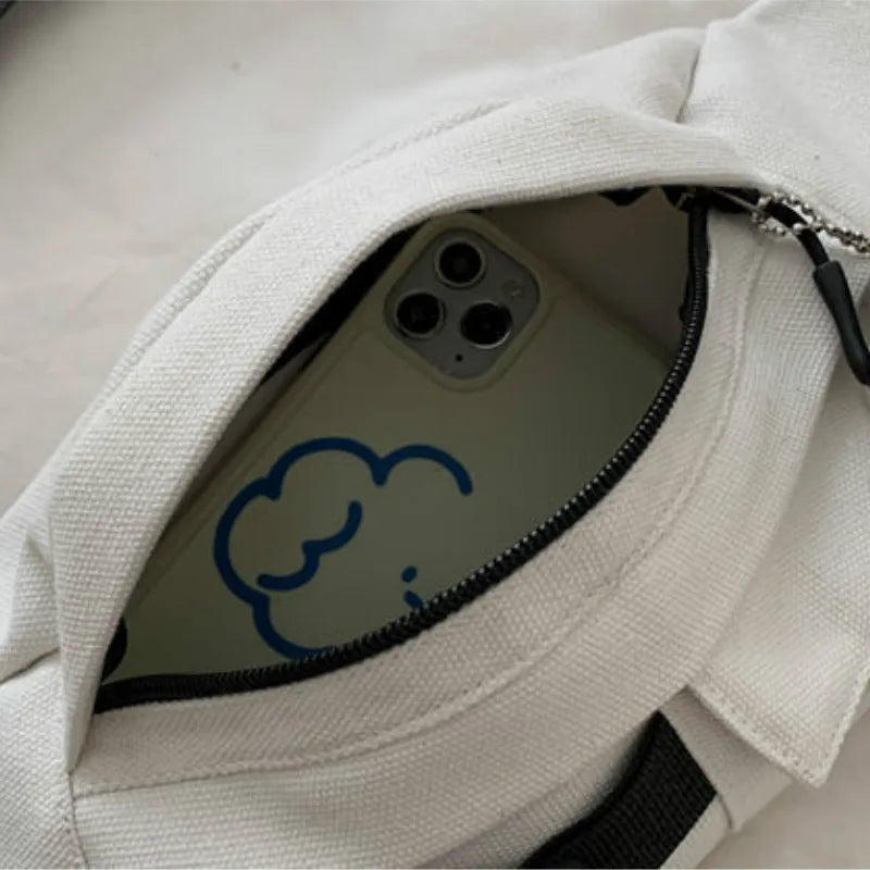 Canvas Fanny Pack Women Harajuku All-match Handbags Daily Ulzzang