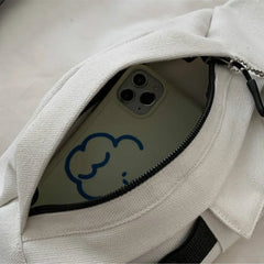 Canvas Fanny Pack Women Harajuku All-match Handbags Daily Ulzzang