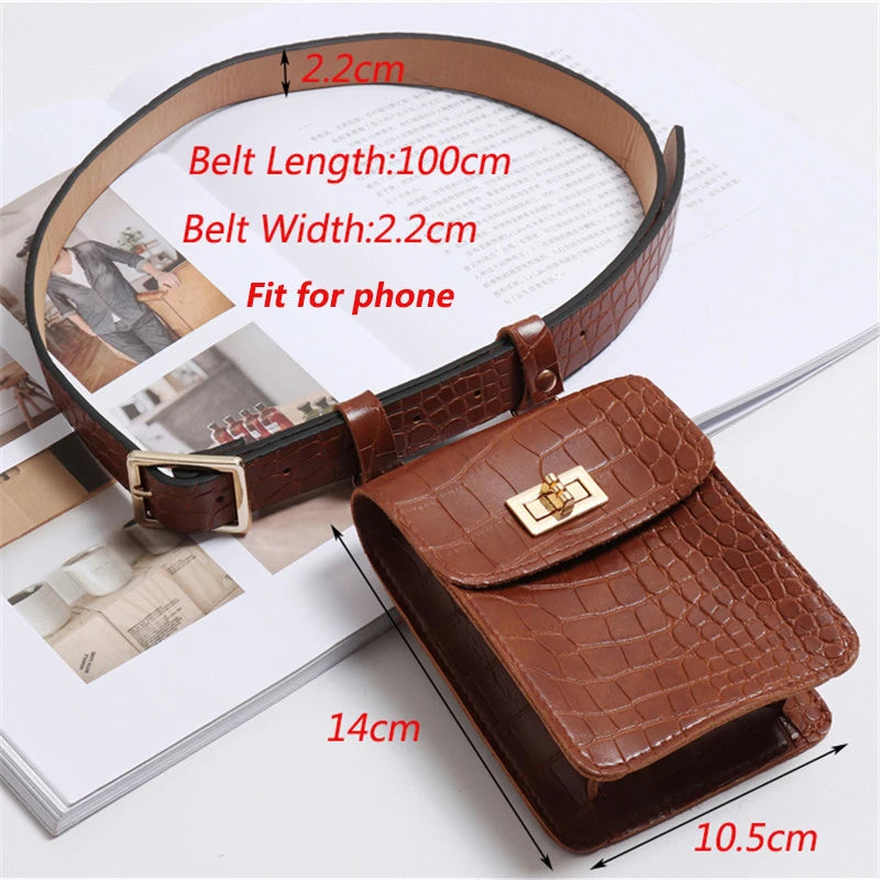 Animal Print Crocodile Pattern Waist Bag for Women