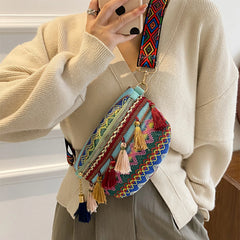 Women Folk Style Fringe Waist Bag
