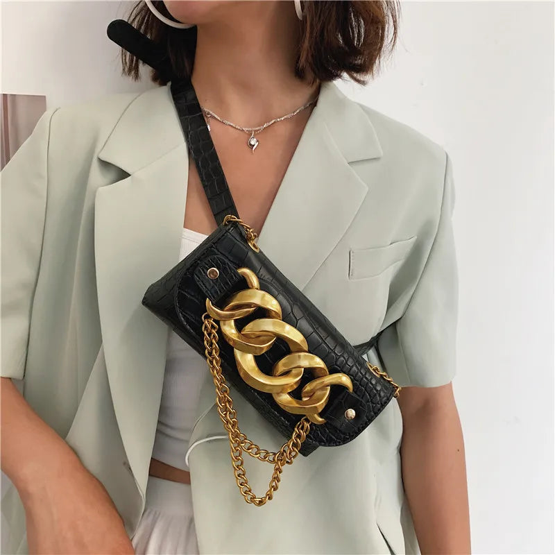 Women Waist Bag Small Phone Pouch Fanny Pack Chain Mini Crossbody Purse
