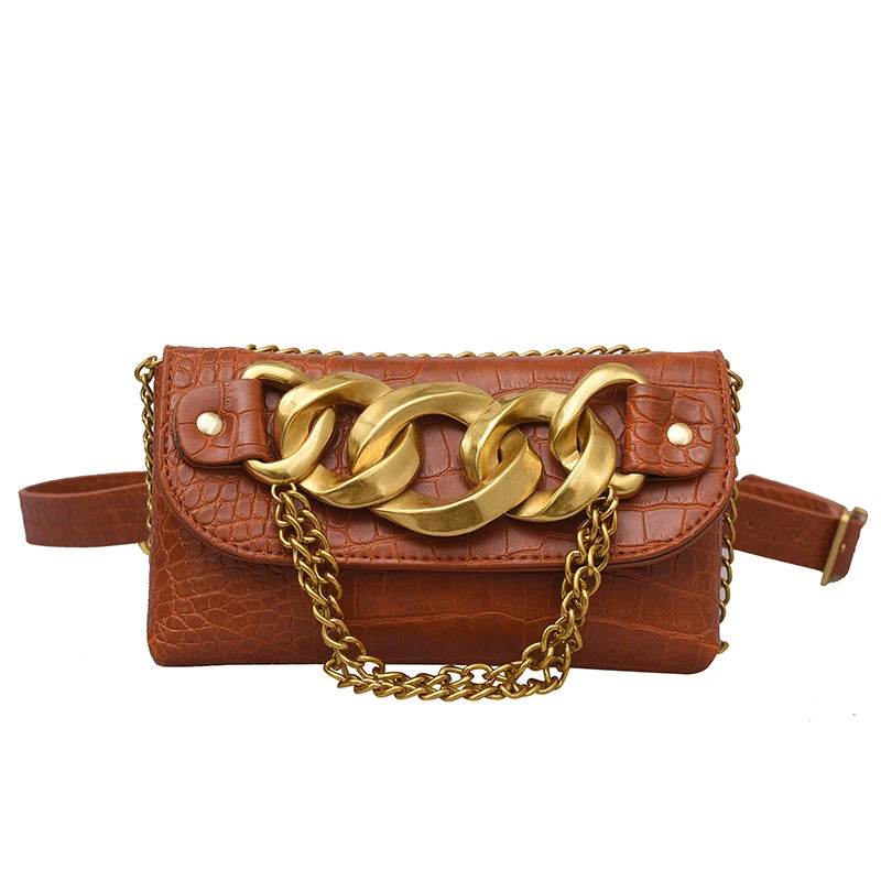 Women Waist Bag Small Phone Pouch Fanny Pack Chain Mini Crossbody Purse