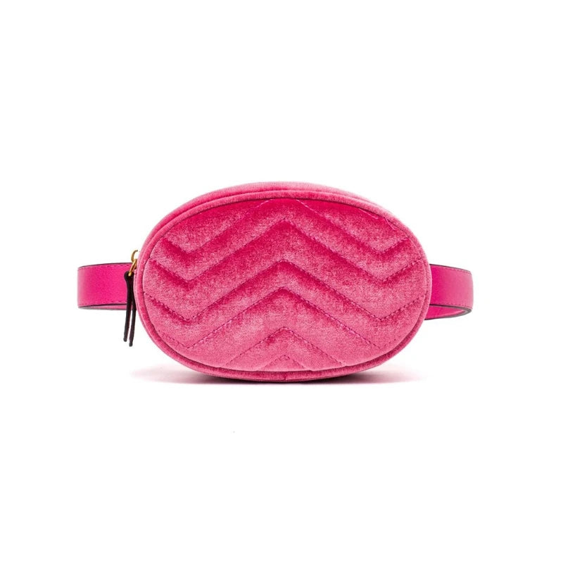 Women Leather Velvet Waist Fanny Pack Zipper Waist Bag Travel Wallet