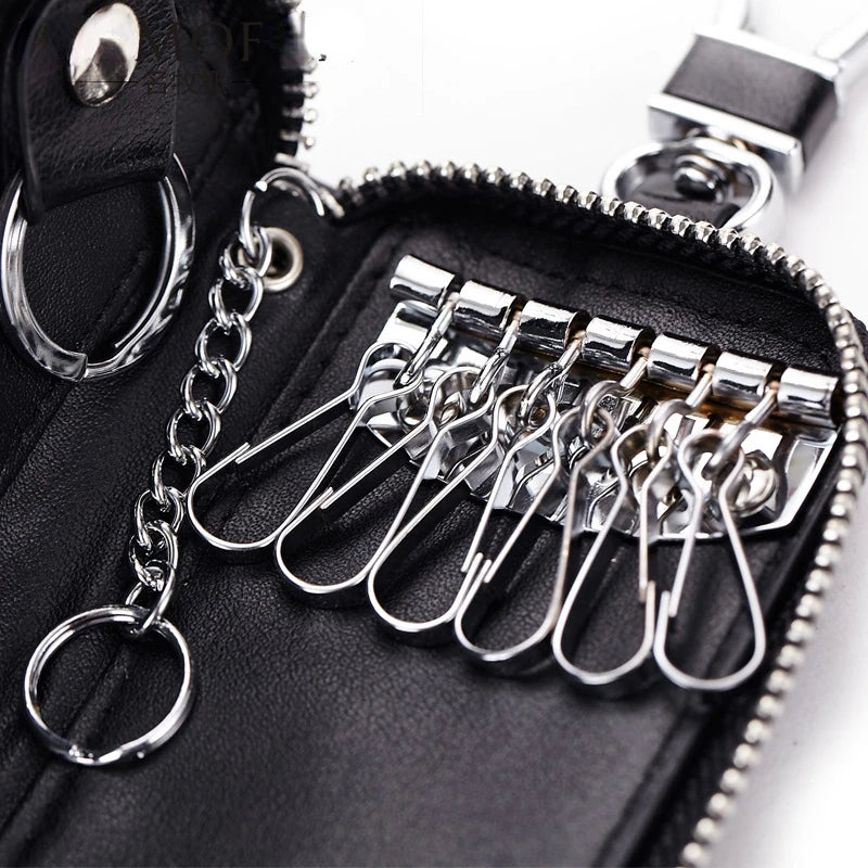 Men's Leather Key Bag Cowhide Wallet Key Pouch