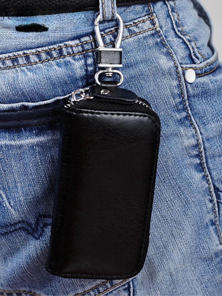 Men's Leather Key Bag Cowhide Wallet Key Pouch
