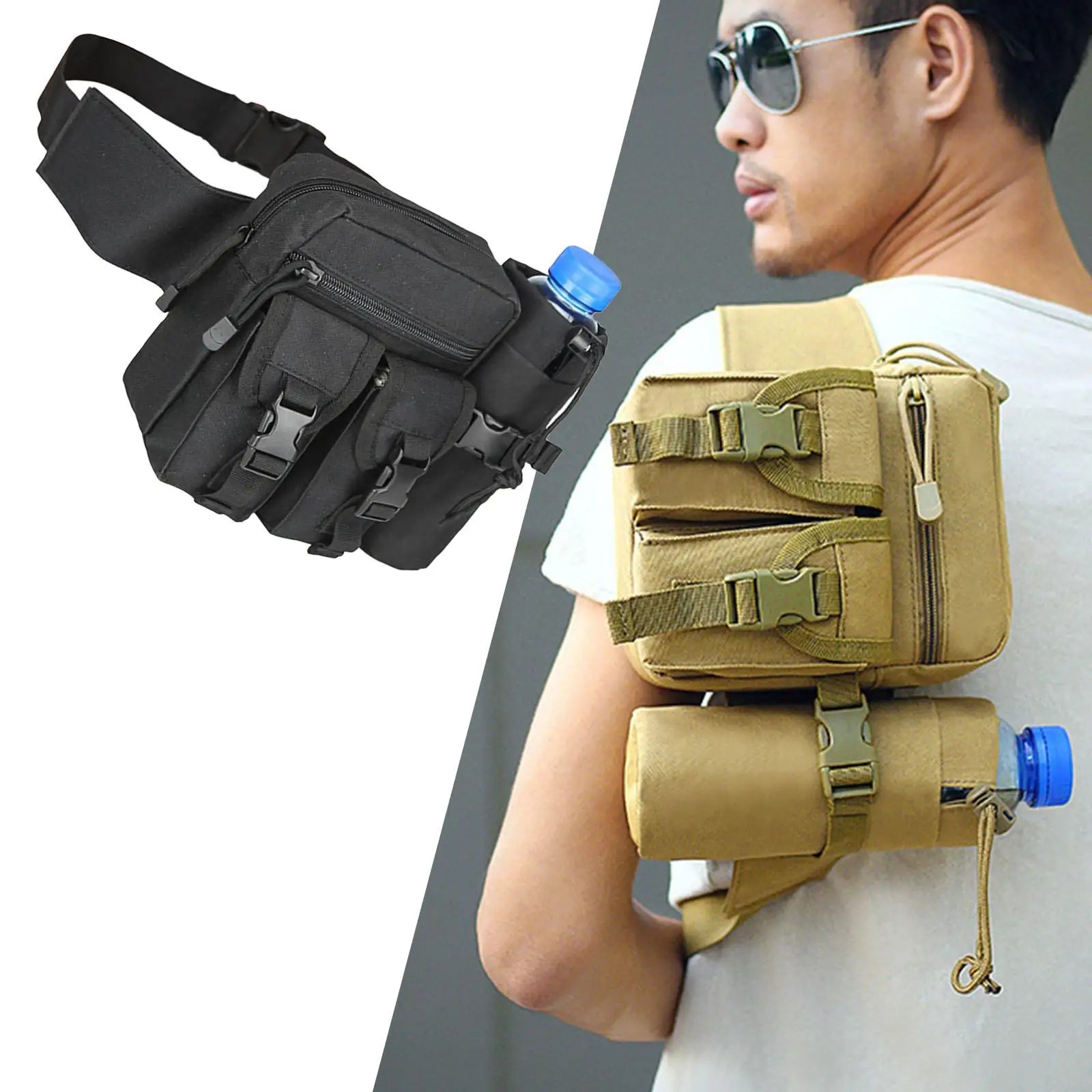 Waist Pack Bag Pouch Water Bottle Holder Fanny Pack for Running