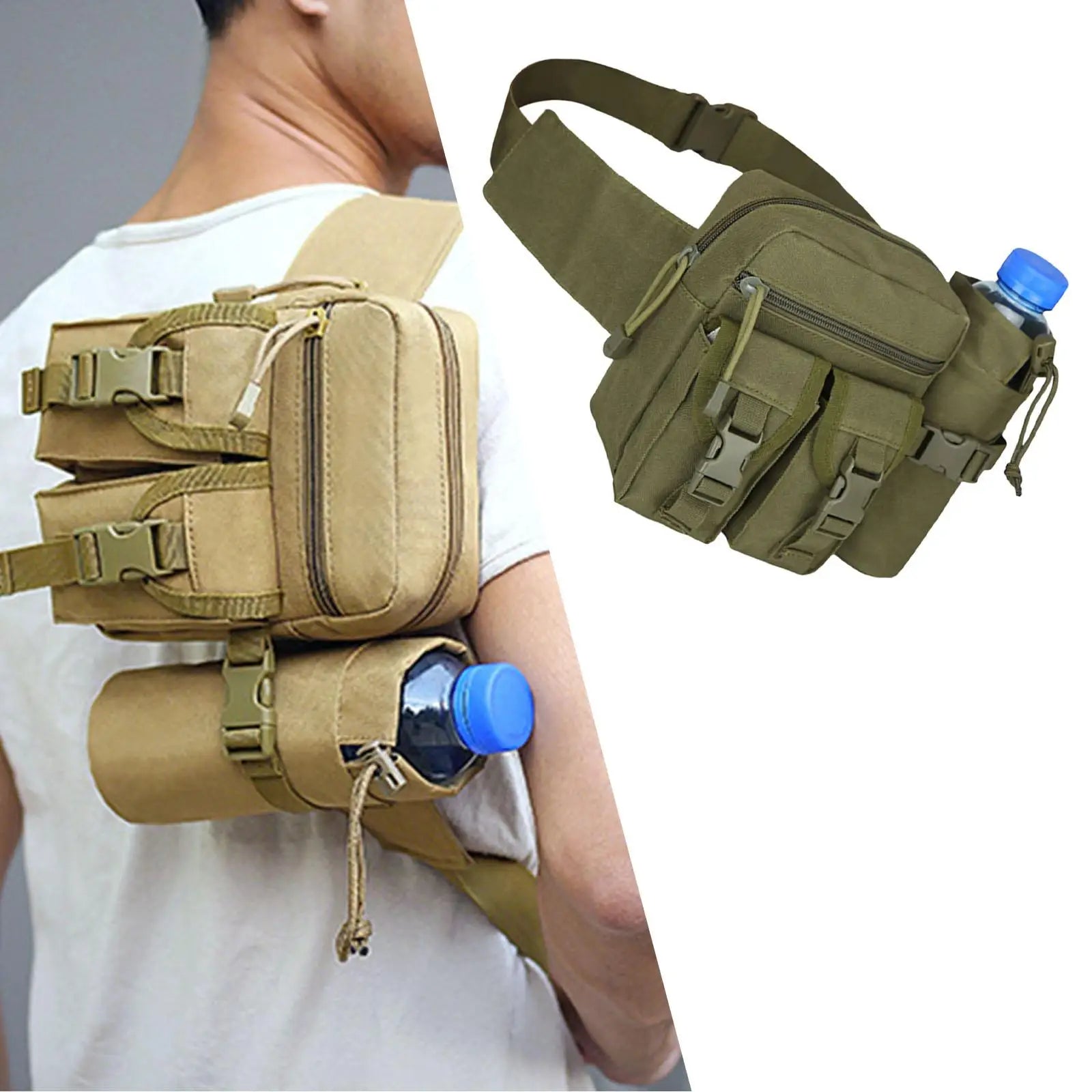 Waist Pack Bag Pouch Water Bottle Holder Fanny Pack for Running