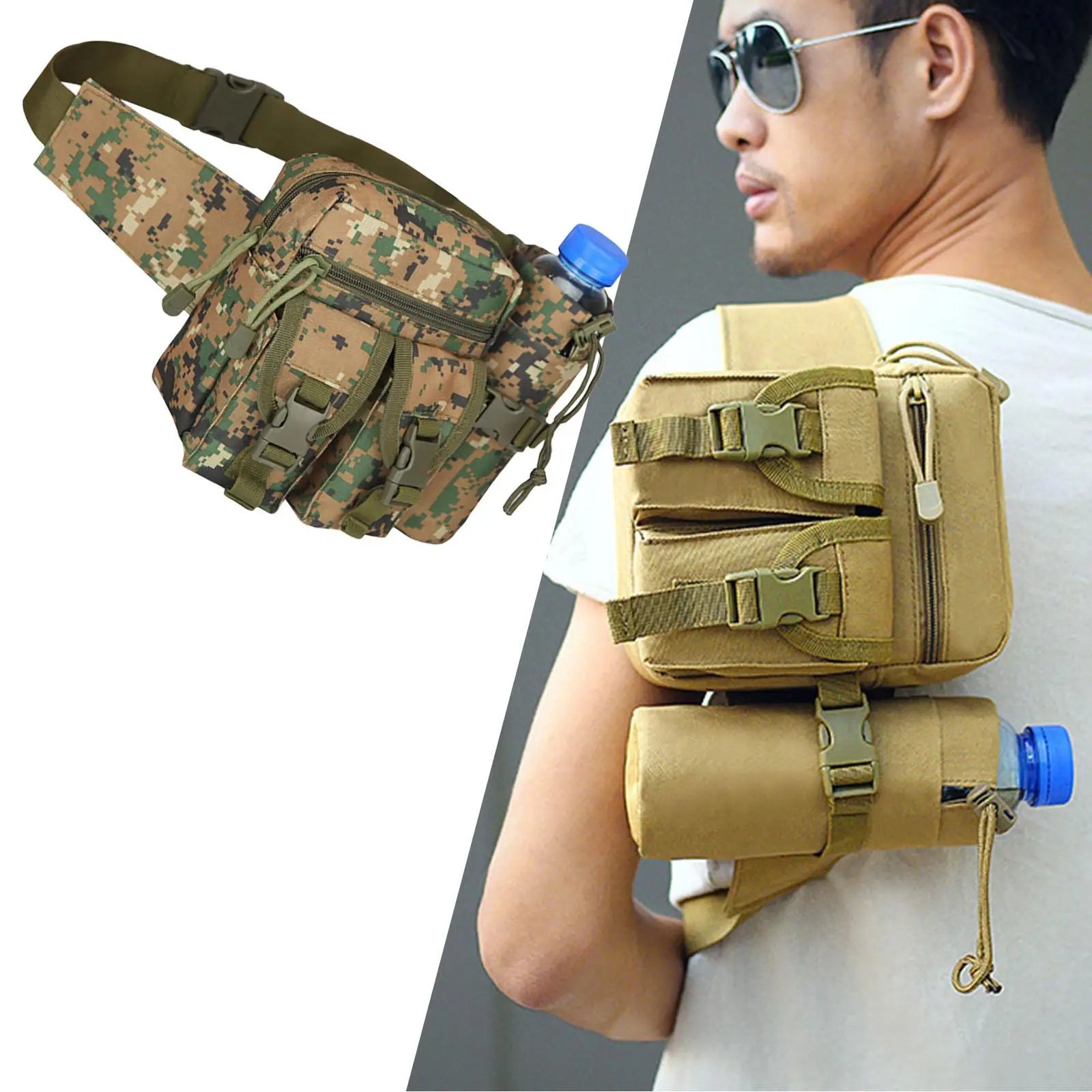 Waist Pack Bag Pouch Water Bottle Holder Fanny Pack for Running