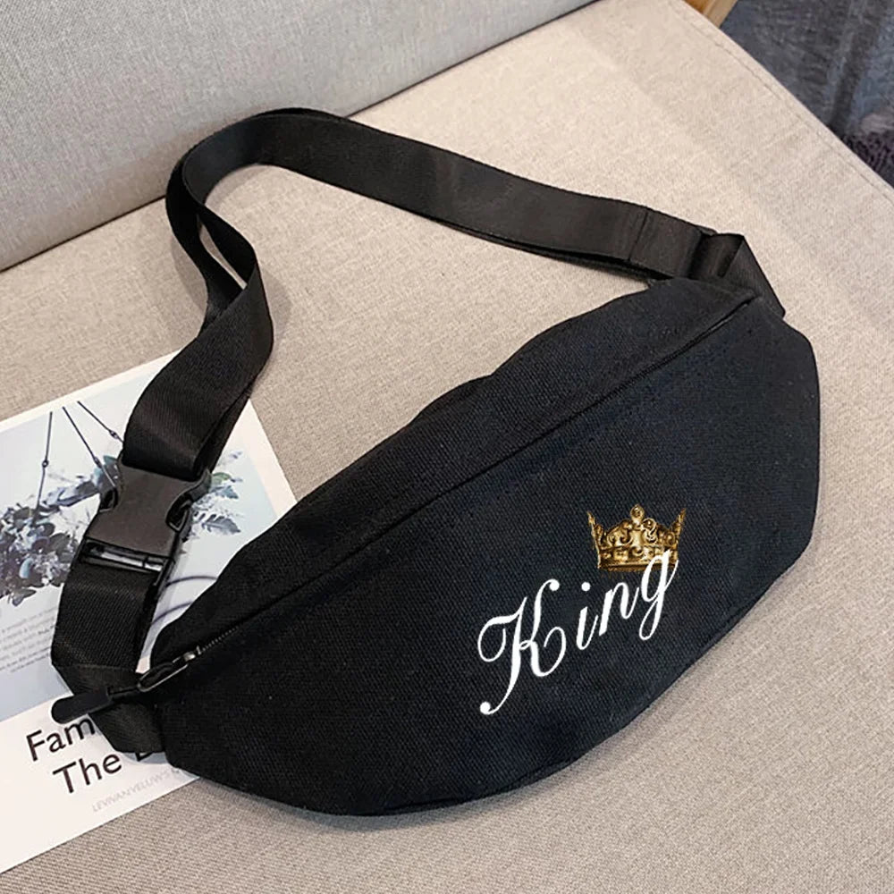 King Print Waist Pack Bags for Women Fanny Packs Casual Chest Bags