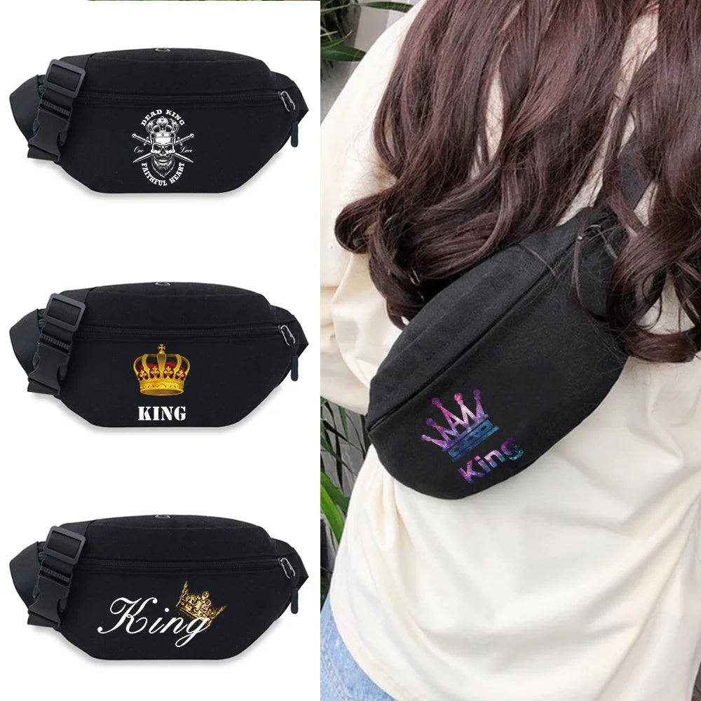 King Print Waist Pack Bags for Women Fanny Packs Casual Chest Bags