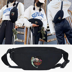 Cat Sword Print Crossbody Bag