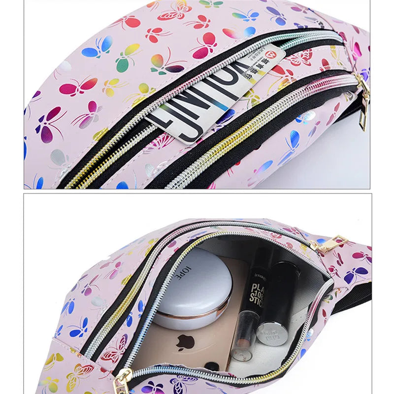 Holographic Waist Pack Fanny Bag Women Belt Money Phone Holder Beach Hip Bum