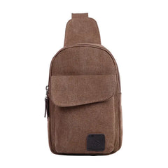 Men's Waist Pack Chest Sling Bag Travel Hiking Cross Body Messenger Solid Canvas