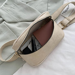 Vintage French Style Females Fanny Bag PU Cross Body Waist Pack