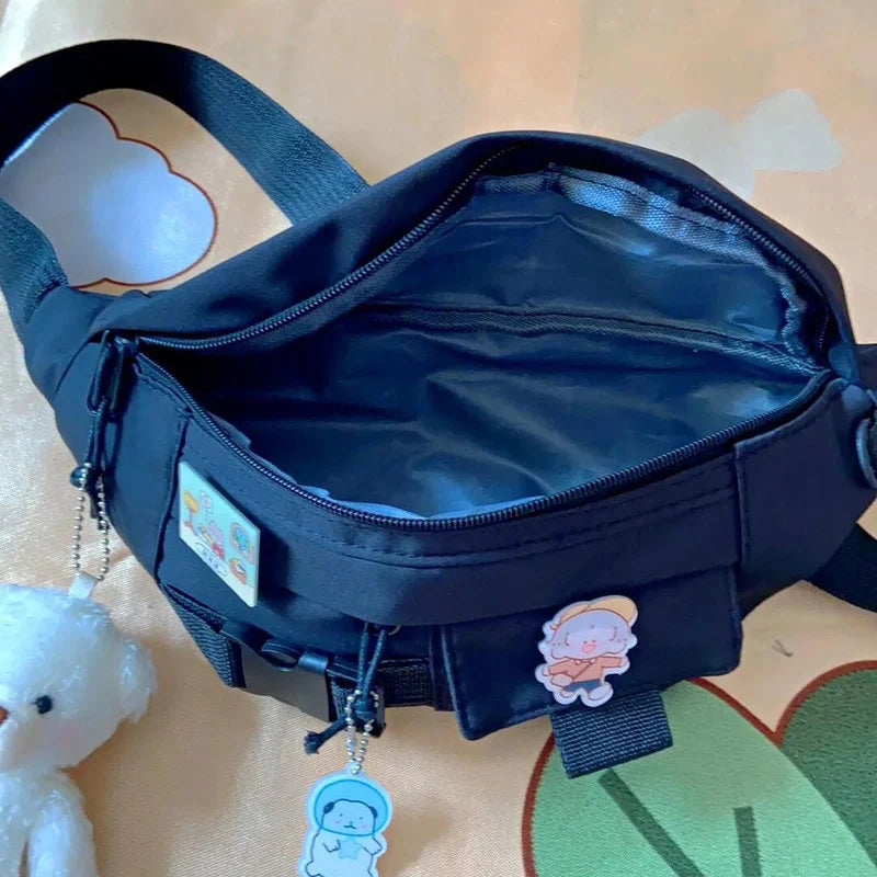 Women Classic Cross Body Chest Packet Big Capacity Fanny Pack Moto Leisure