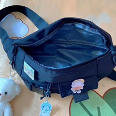 Women Classic Cross Body Chest Packet Big Capacity Fanny Pack Moto Leisure