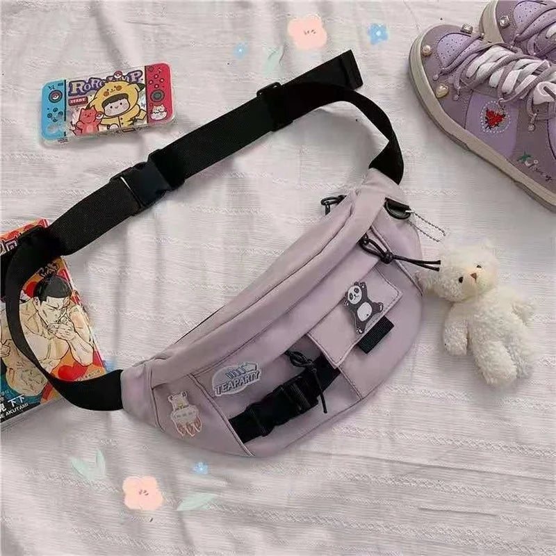 Women Classic Cross Body Chest Packet Big Capacity Fanny Pack Moto Leisure