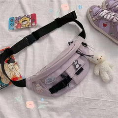 Women Classic Cross Body Chest Packet Big Capacity Fanny Pack Moto Leisure
