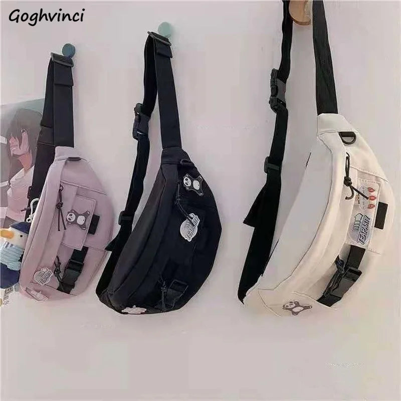 Women Classic Cross Body Chest Packet Big Capacity Fanny Pack Moto Leisure