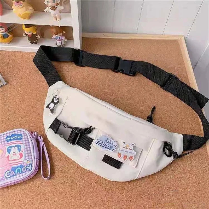 Women Classic Cross Body Chest Packet Big Capacity Fanny Pack Moto Leisure