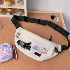 Women Classic Cross Body Chest Packet Big Capacity Fanny Pack Moto Leisure