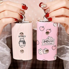 Cartoon Animal Print Key Case Snap Pouch Keychain Waist Padlock Key W