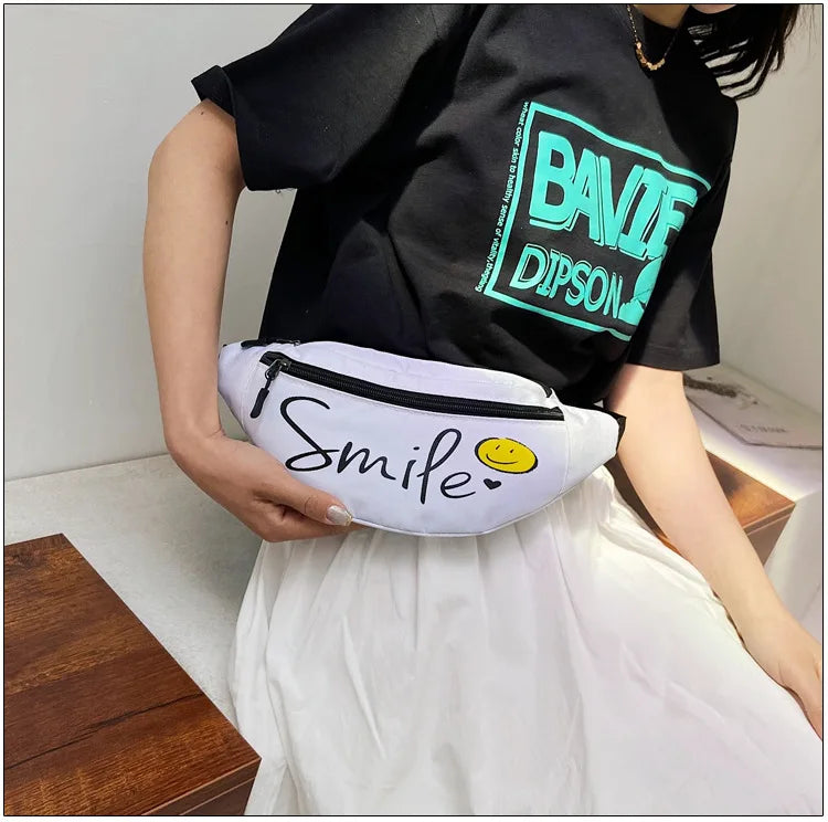 Smile Letter Banana Bag Waistbag for Women Men