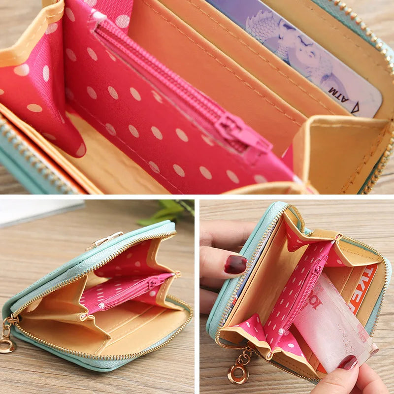 Bow Small Leather Wallet for Women