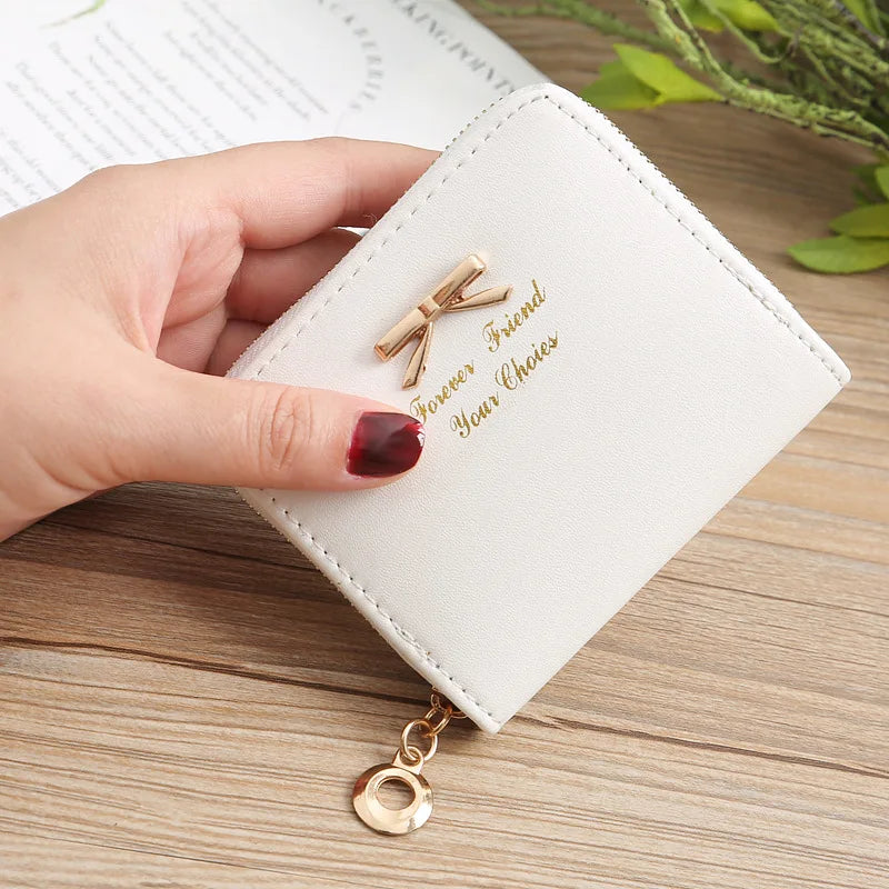 Bow Small Leather Wallet for Women