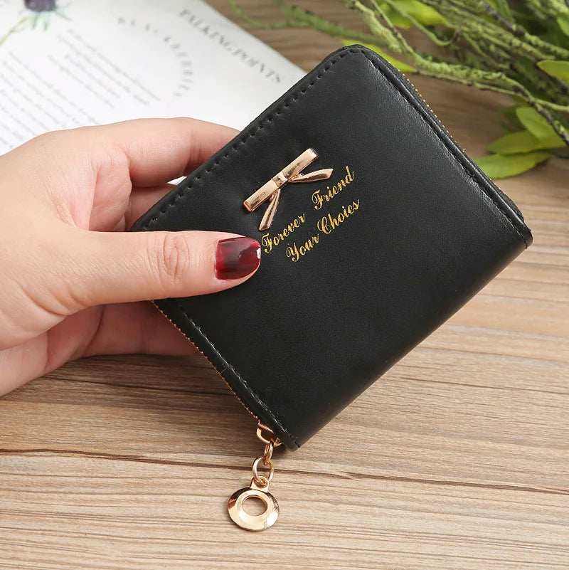 Bow Small Leather Wallet for Women