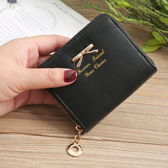 Bow Small Leather Wallet for Women