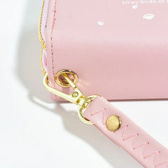 Women Long Wallet Double Zipper Leather Purse Large Capacity Handbag