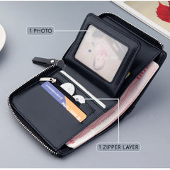 Men's Short Zipper Wallet Coins Bag