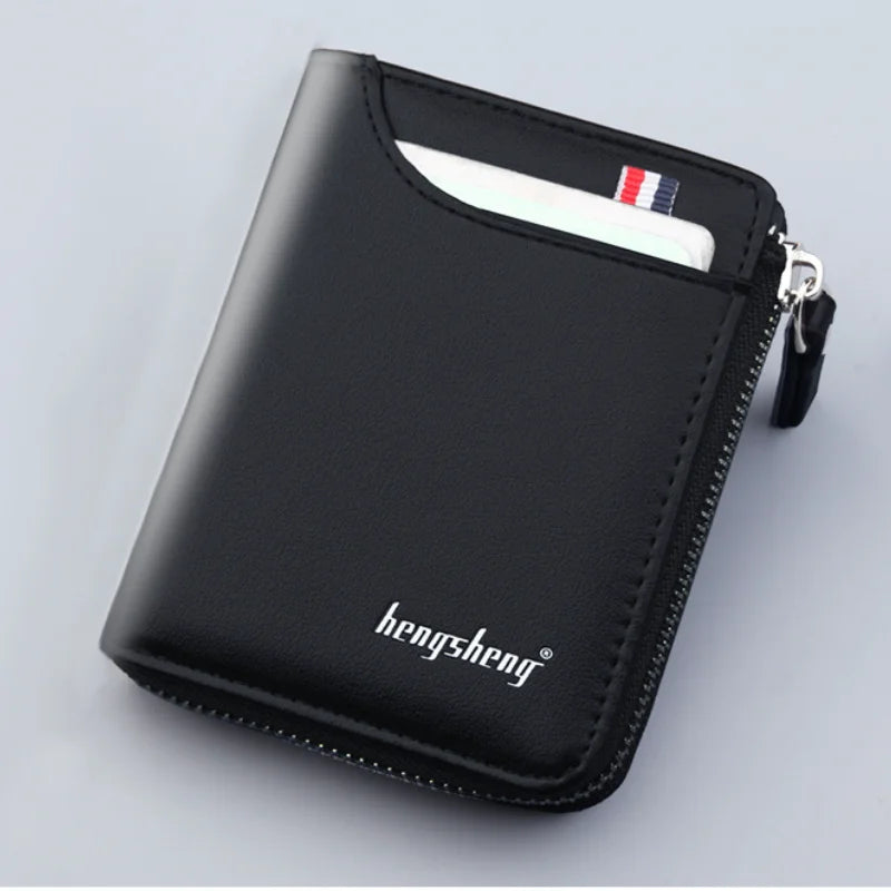 Men's Short Zipper Wallet Coins Bag