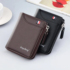 Men's Short Zipper Wallet Coins Bag