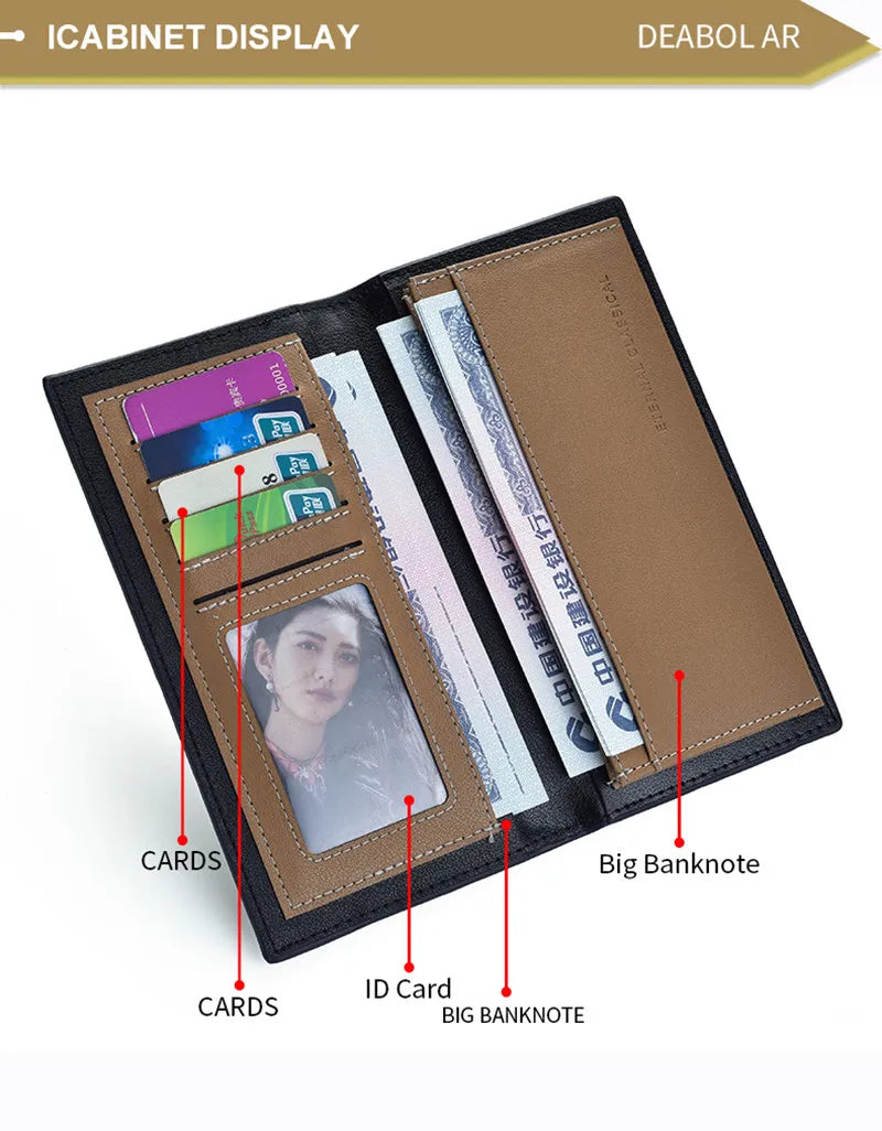 Youth Business Men's Wallet Multi-card Long Soft Wallet