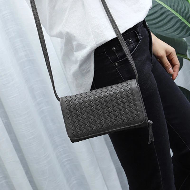 Knitting PU Leather Clutch Wallet Women's Wallet