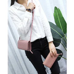 Knitting PU Leather Clutch Wallet Women's Wallet