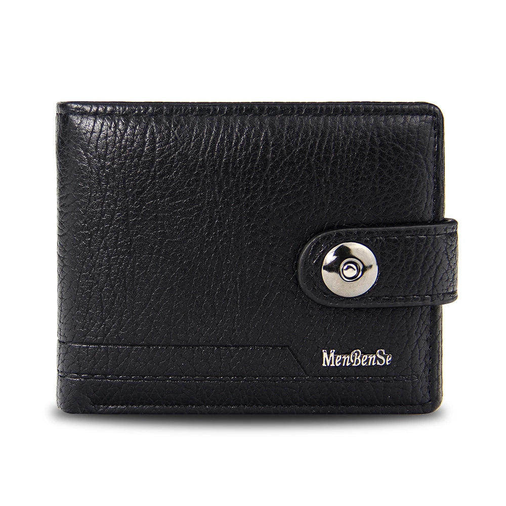 Short Leather Wallet Men's Money Clip