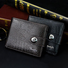 Natural Leather Men's Wallet Money Clip Small Card Holder