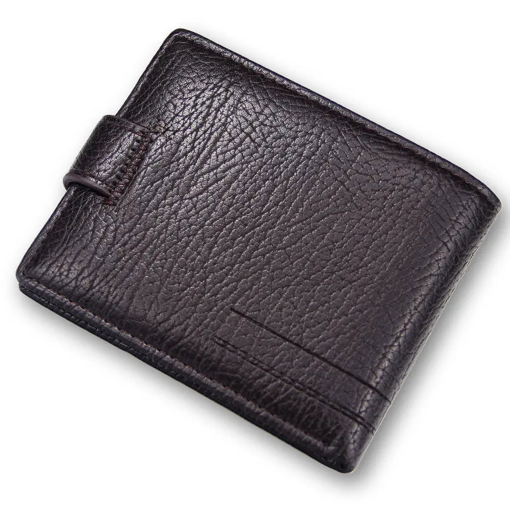 Short Leather Wallet Men's Money Clip