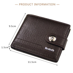 Short Leather Wallet Men's Money Clip