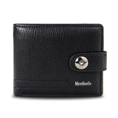 Short Leather Wallet Men's Money Clip