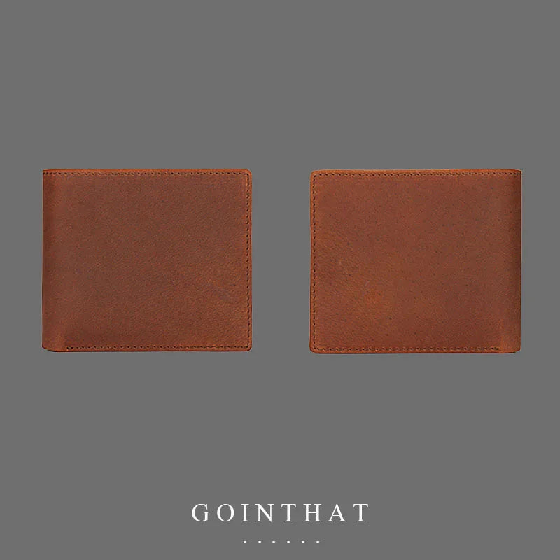 Men's Short Leather Wallet Casual Coins Bag Vintage Purses