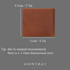 Men's Short Leather Wallet Casual Coins Bag Vintage Purses