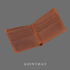 Men's Short Leather Wallet Casual Coins Bag Vintage Purses
