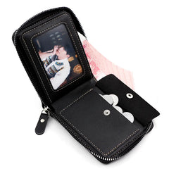 Men's Short Casual Wallet PU Leather Small Zipper Coins Bag
