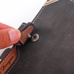Retro Style Phone Case Stick on Wallet Solid Leather Chain Wallet